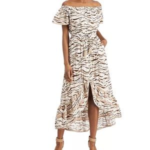 NWT-Tiger-Print Midi Dress